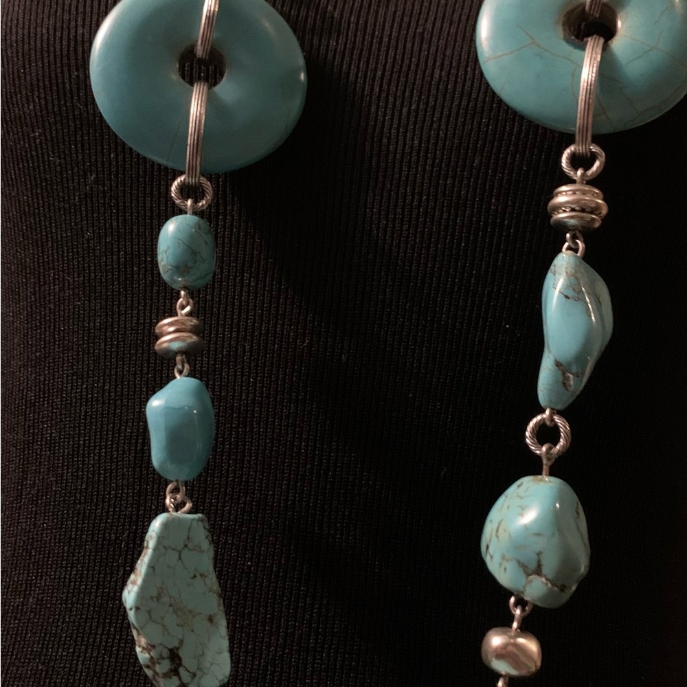 Chicos faux turquoise necklace